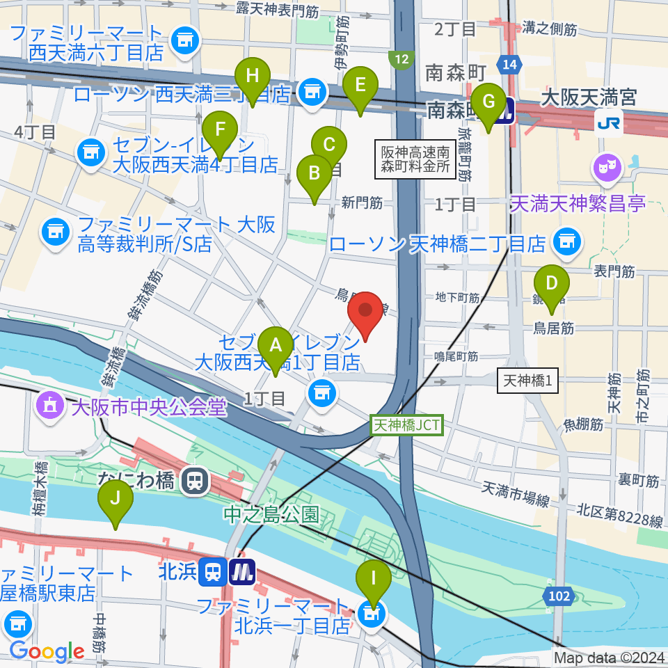 ヒビキミュージックサロン リーヴズ周辺のホテル一覧地図