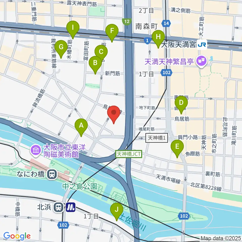 ヒビキミュージックサロン リーヴズ周辺のホテル一覧地図