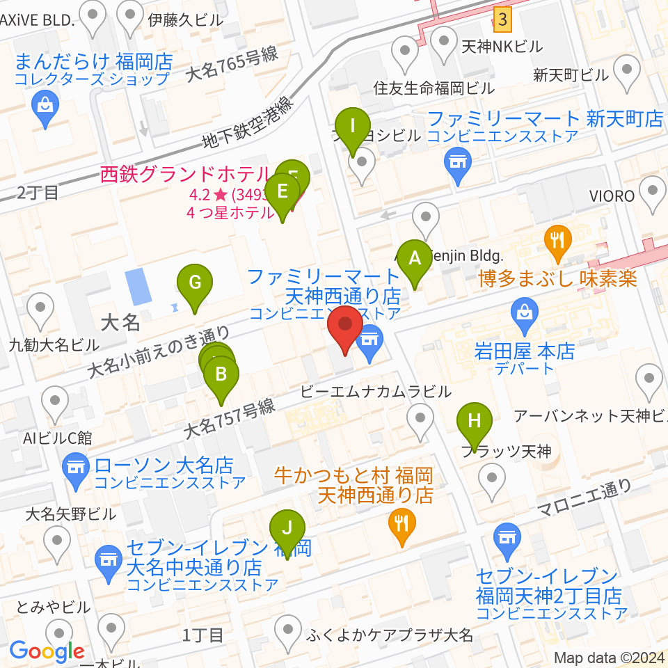 大名SQUARE GARDEN周辺のホテル一覧地図