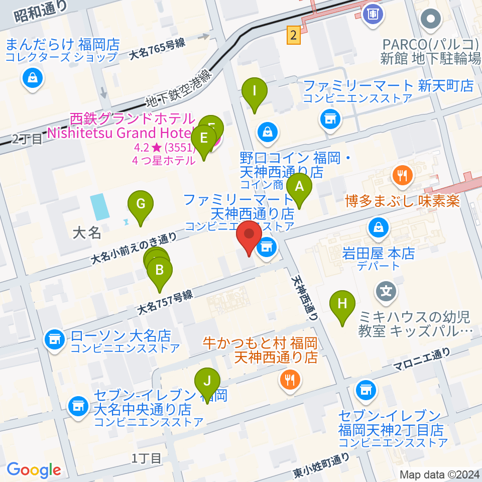 大名SQUARE GARDEN周辺のホテル一覧地図