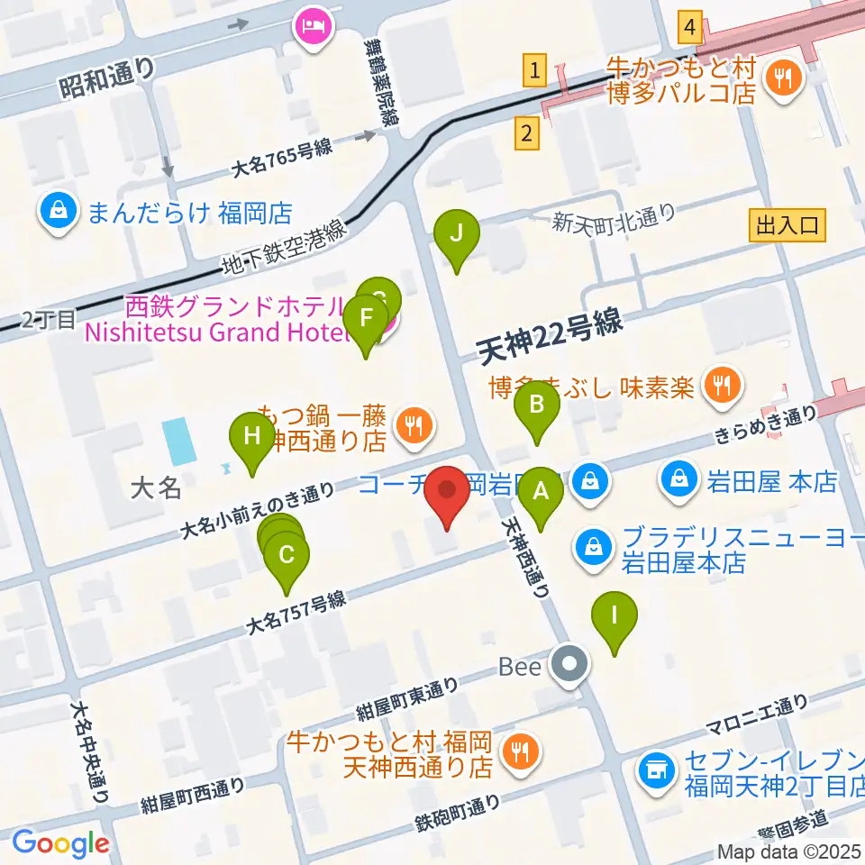 大名SQUARE GARDEN周辺のホテル一覧地図
