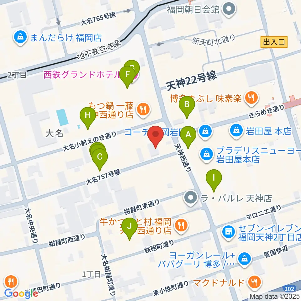 大名SQUARE GARDEN周辺のホテル一覧地図