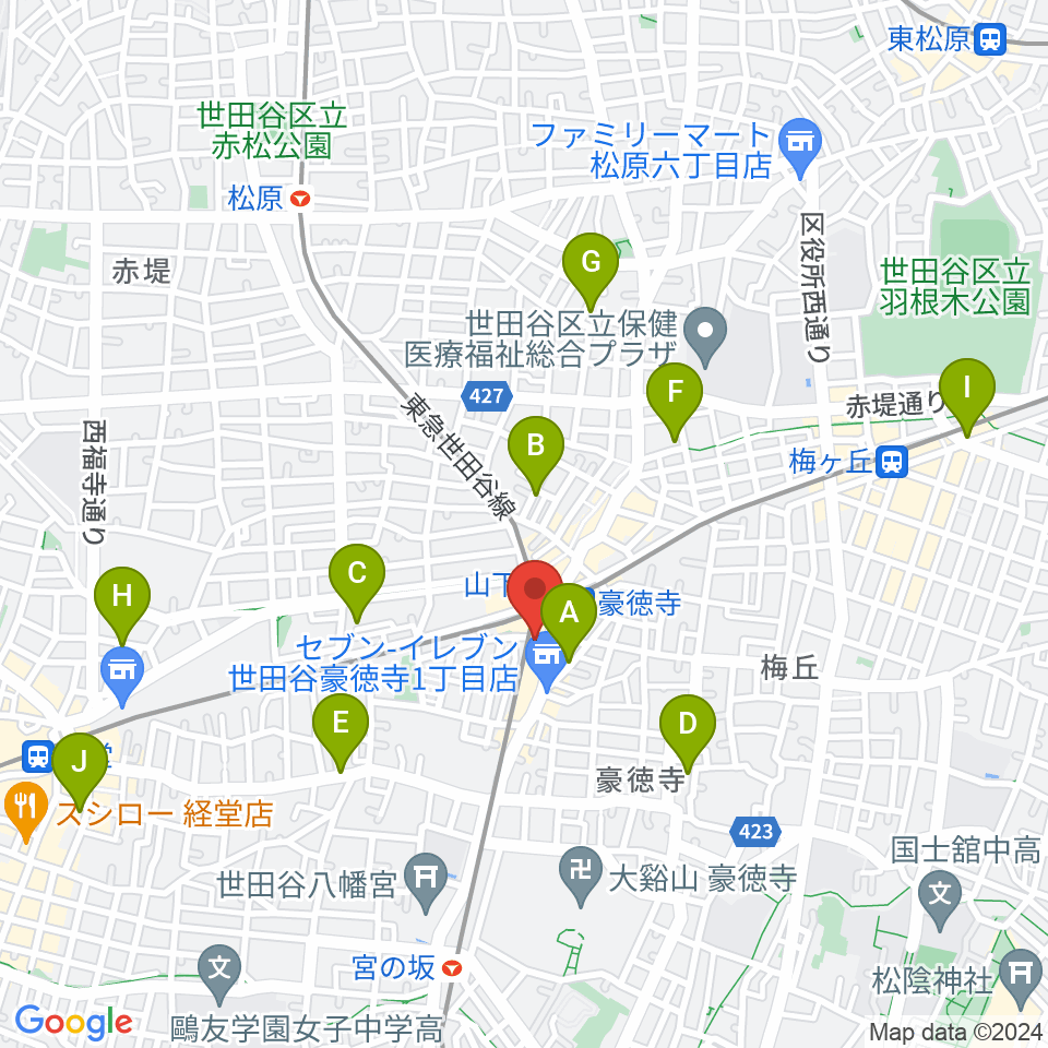 Leaf room 豪徳寺周辺のホテル一覧地図