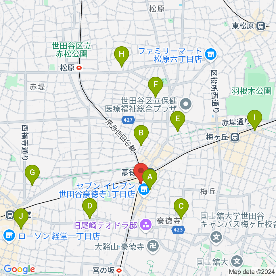 Leaf room 豪徳寺周辺のホテル一覧地図