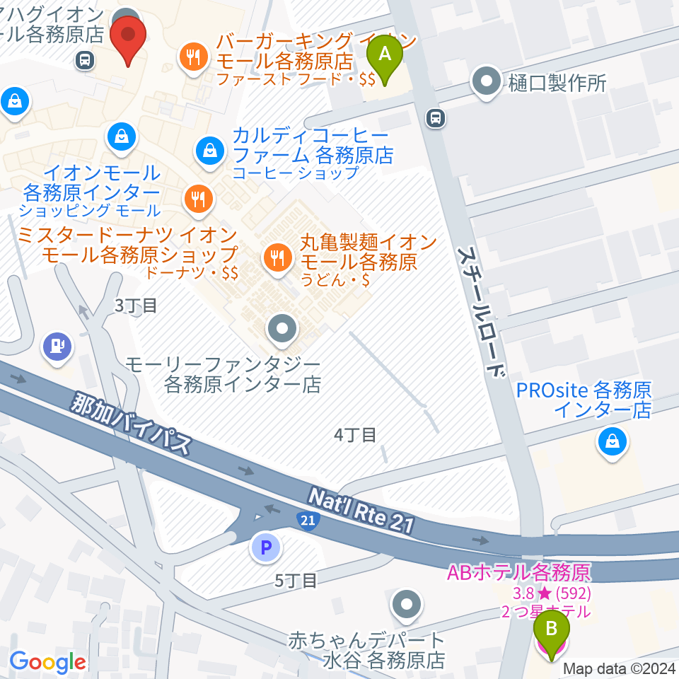 ロッキン岐阜店周辺のホテル一覧地図