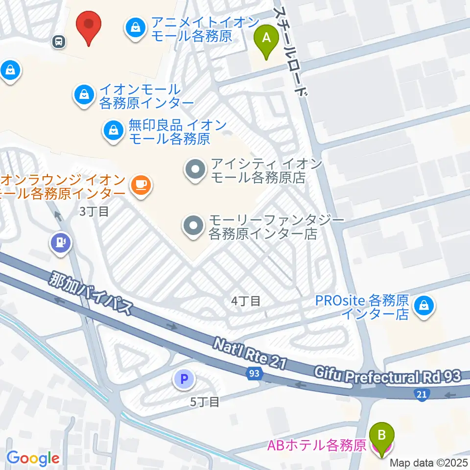 ロッキン岐阜店周辺のホテル一覧地図