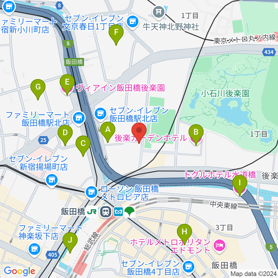 松尾弦楽器 東京店周辺のホテル一覧地図