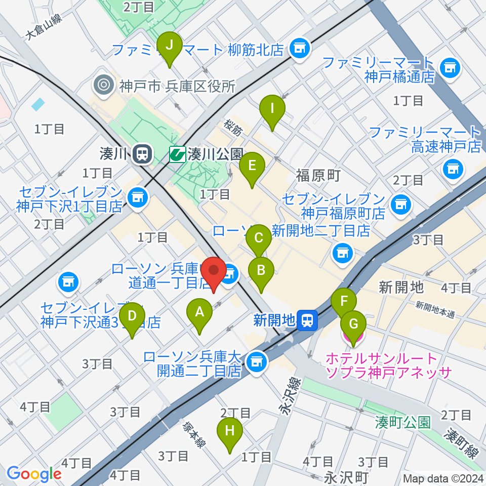 ダイヤ通音楽ホール周辺のホテル一覧地図