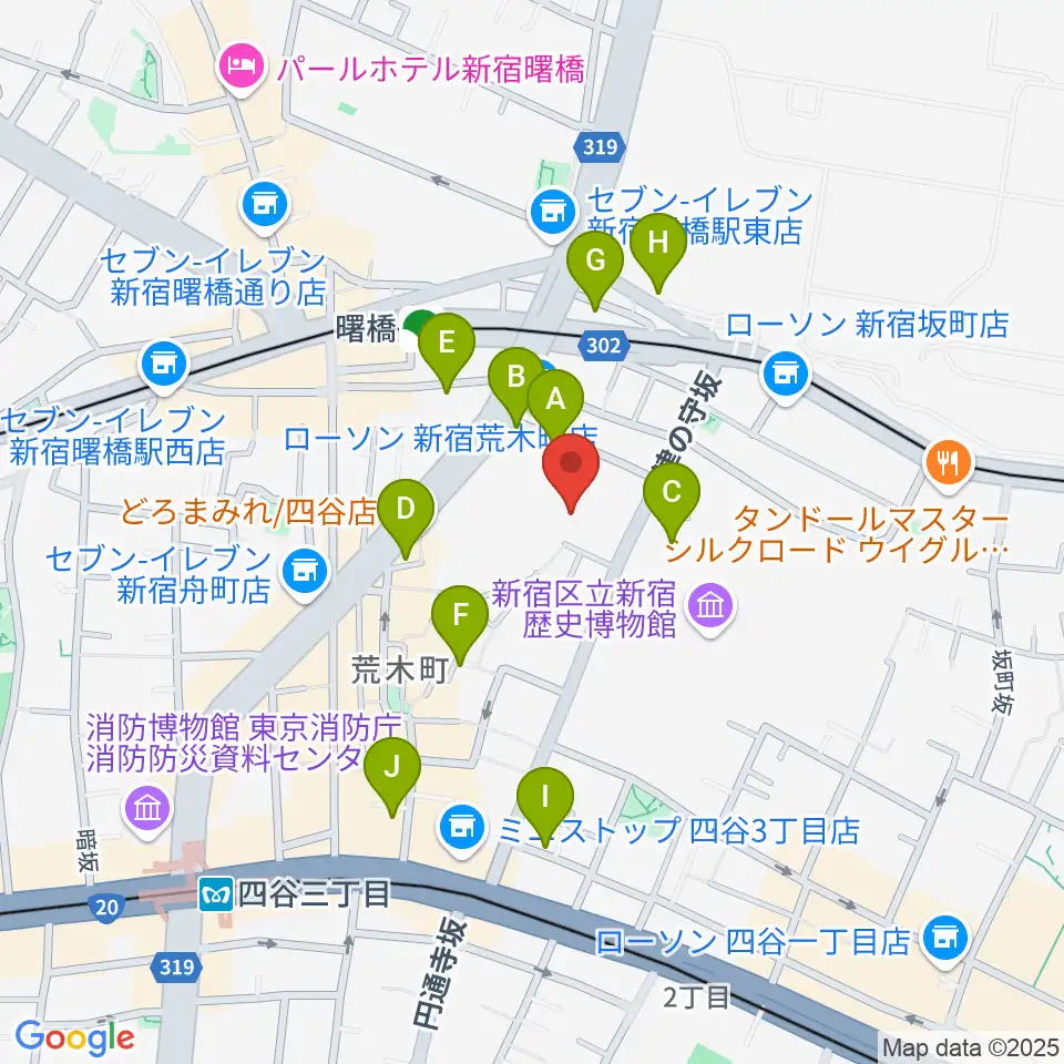 四谷ボビーズ周辺のホテル一覧地図