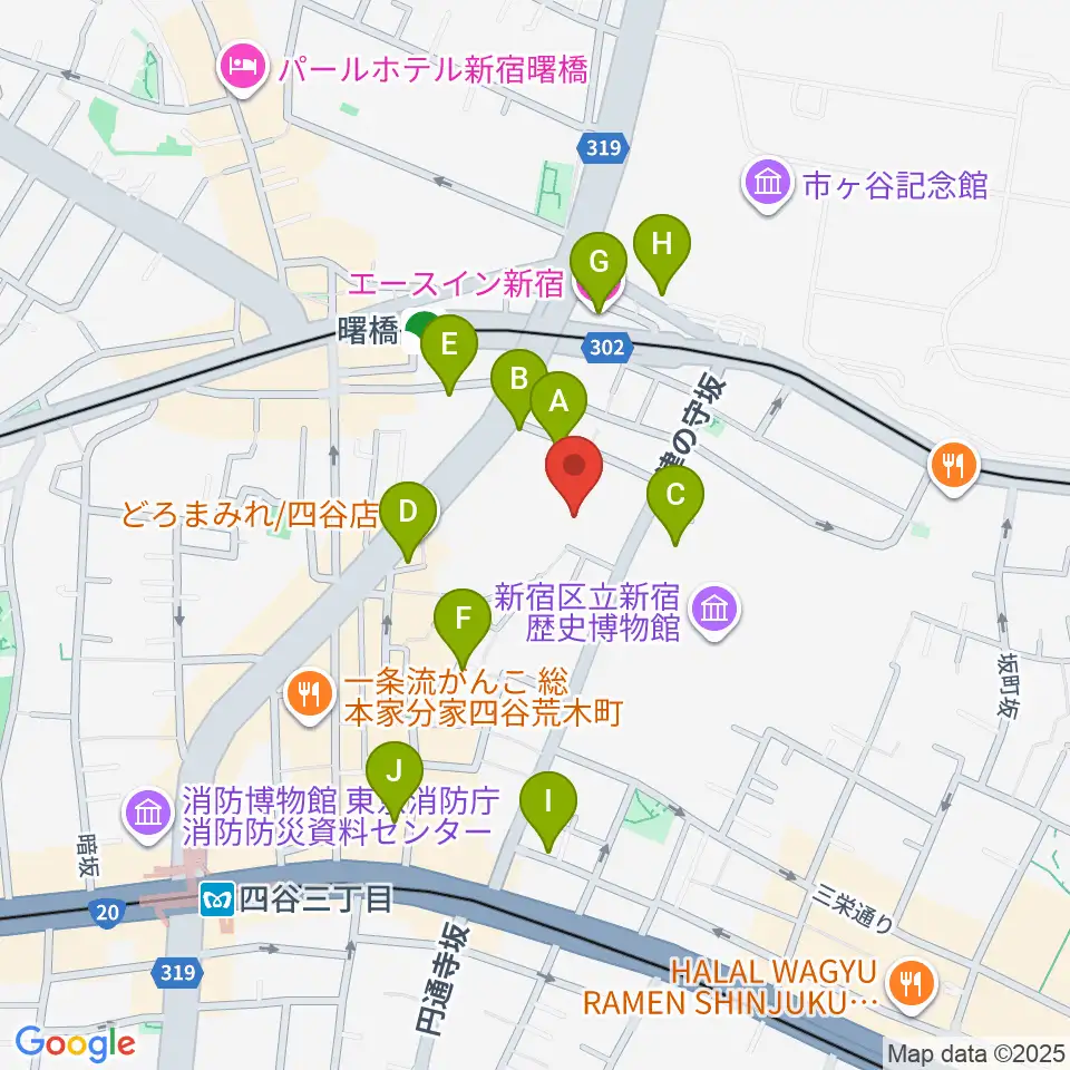 四谷ボビーズ周辺のホテル一覧地図