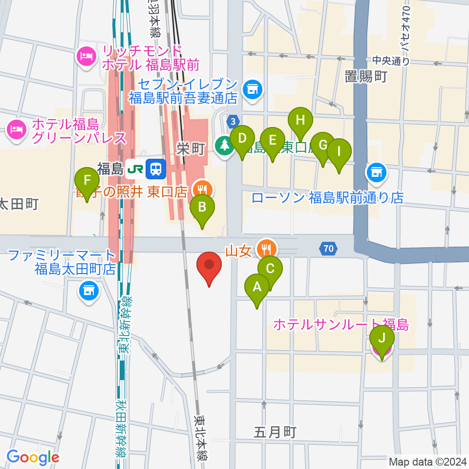 こむこむ館周辺のホテル一覧地図