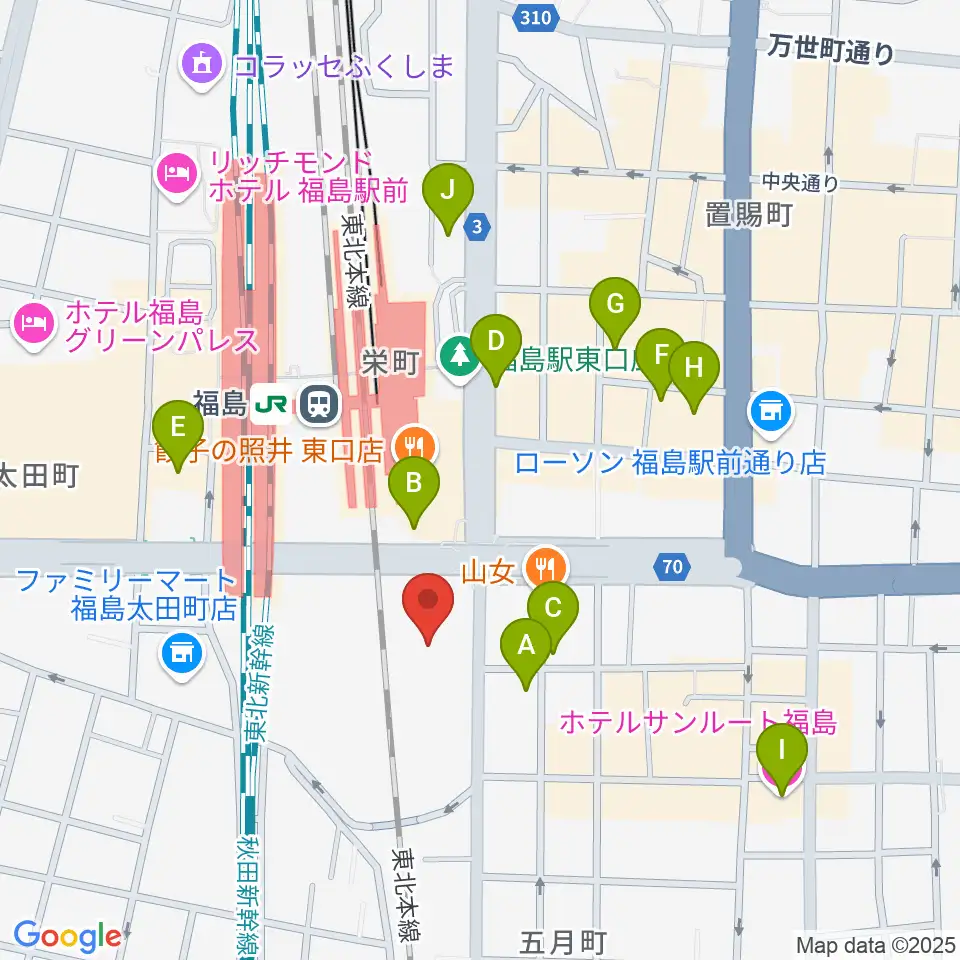 こむこむ館周辺のホテル一覧地図