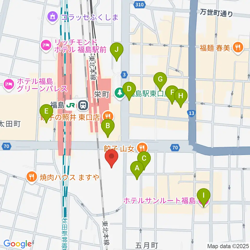 こむこむ館周辺のホテル一覧地図