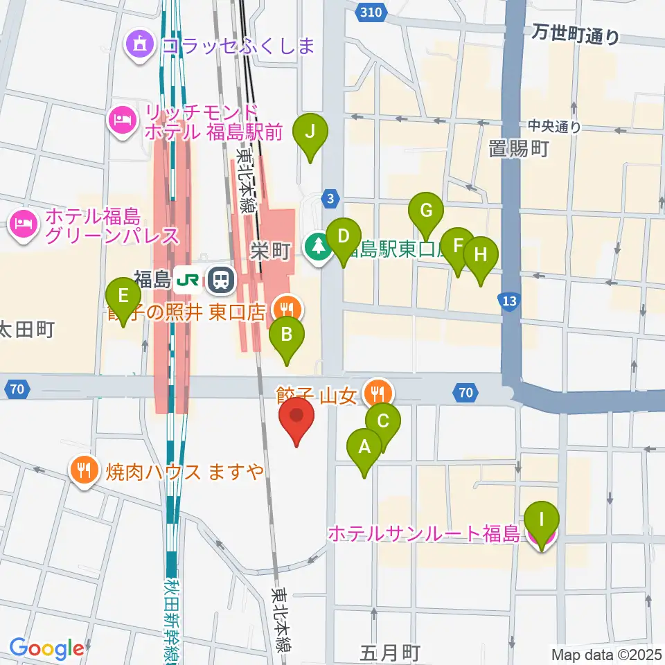 こむこむ館周辺のホテル一覧地図