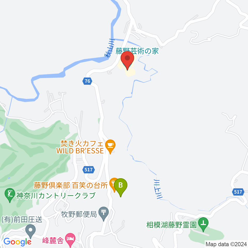 藤野芸術の家周辺のホテル一覧地図