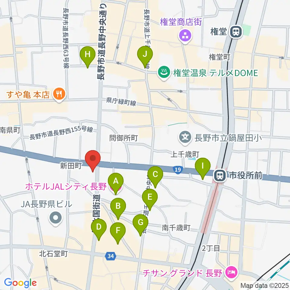 もんぜんぷら座周辺のホテル一覧地図