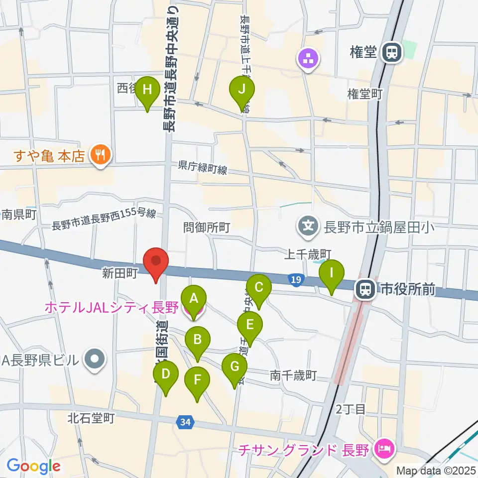 もんぜんぷら座周辺のホテル一覧地図