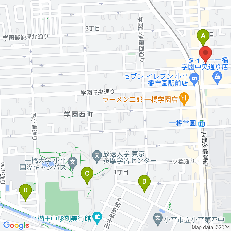 学園坂スタジオ周辺のホテル一覧地図