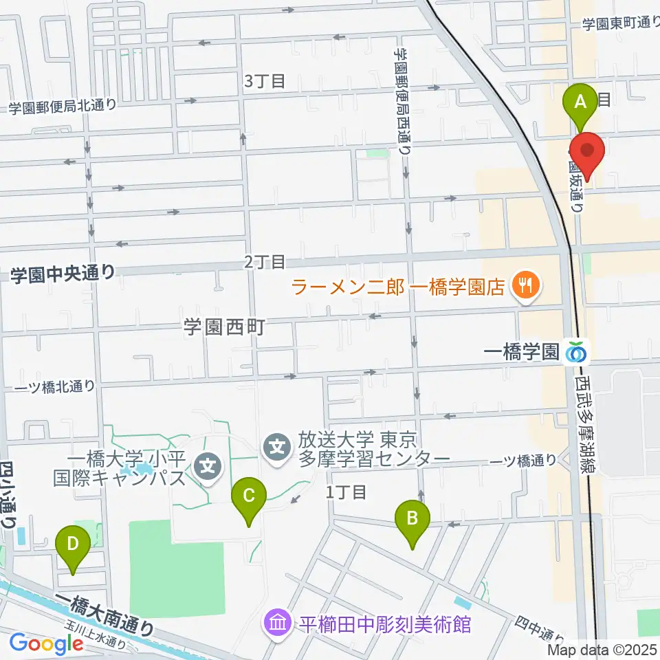 学園坂スタジオ周辺のホテル一覧地図