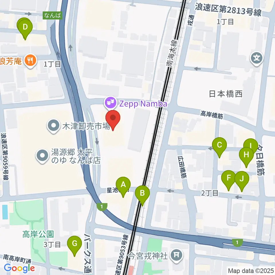 Zeppなんば大阪周辺のホテル一覧地図