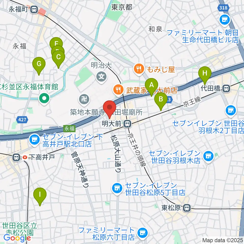明大前LIVRE周辺のホテル一覧地図