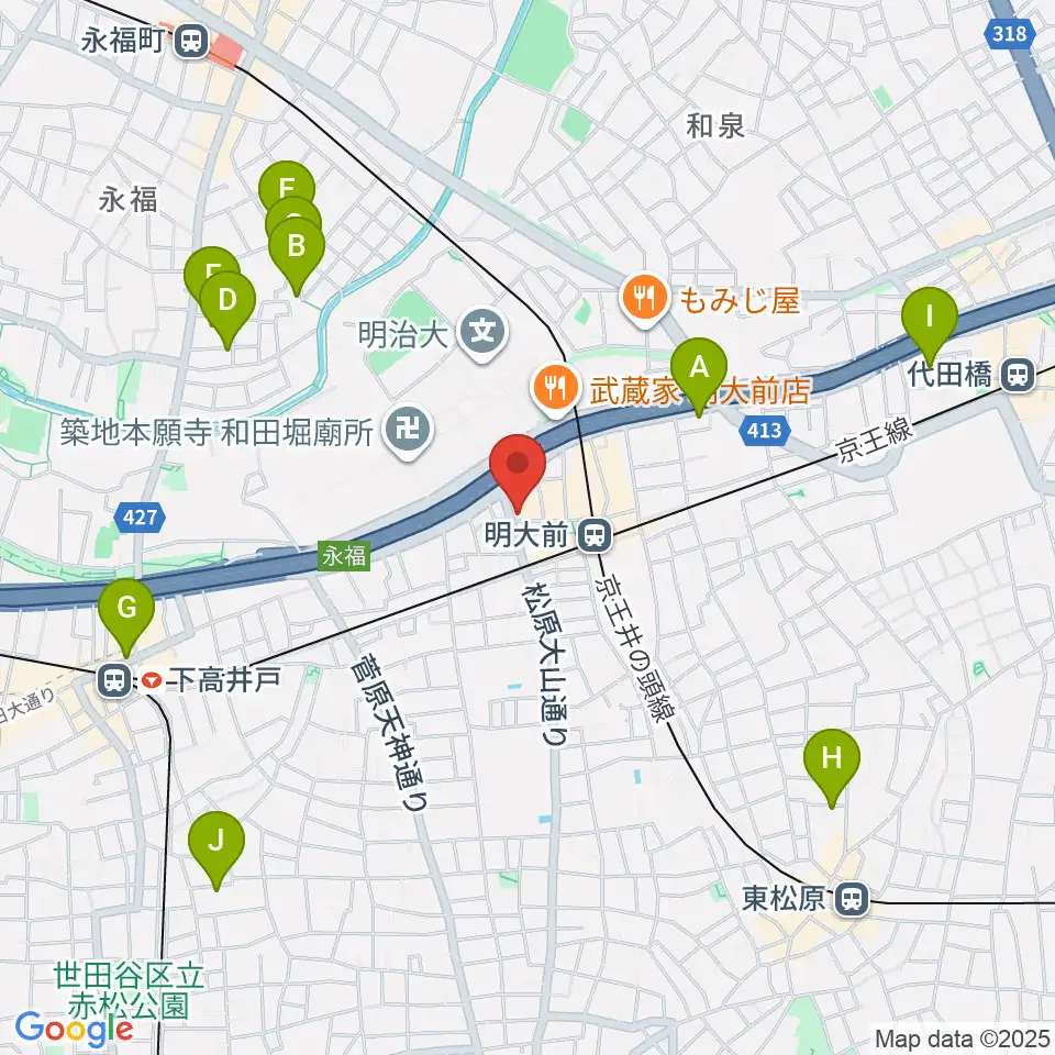 明大前LIVRE周辺のホテル一覧地図