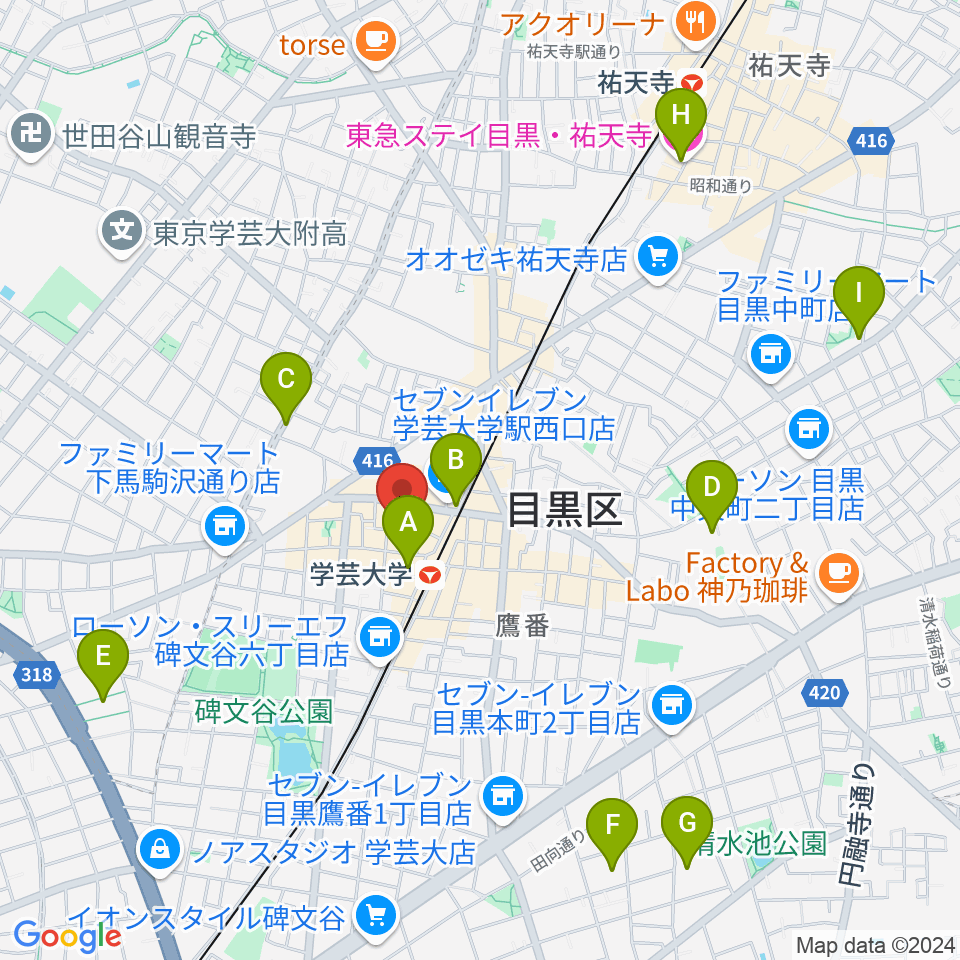 アジアンカフェ周辺のホテル一覧地図