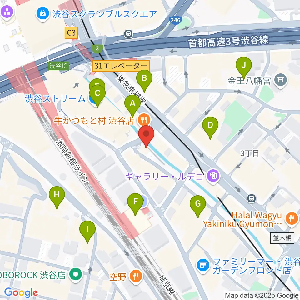 渋谷のラジオ周辺のホテル一覧地図
