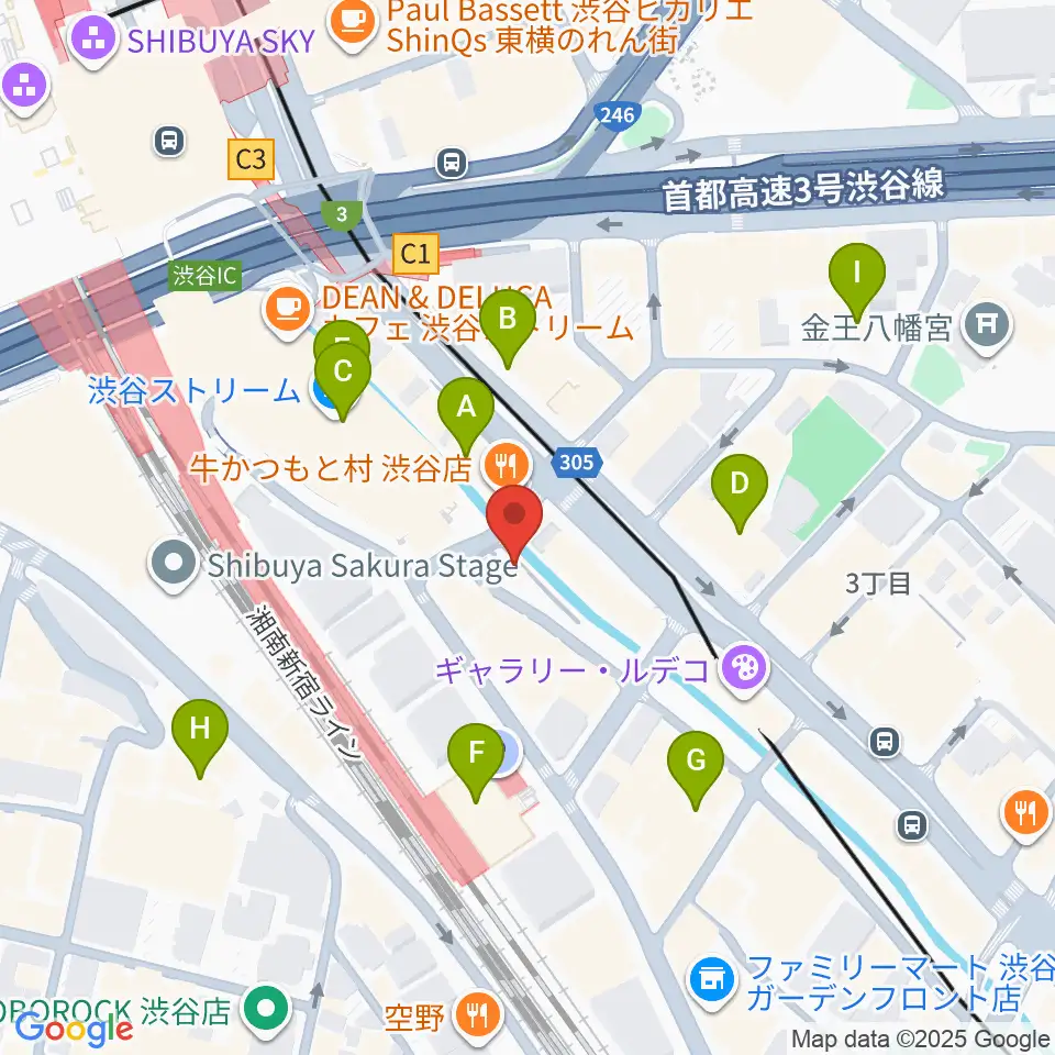 渋谷のラジオ周辺のホテル一覧地図