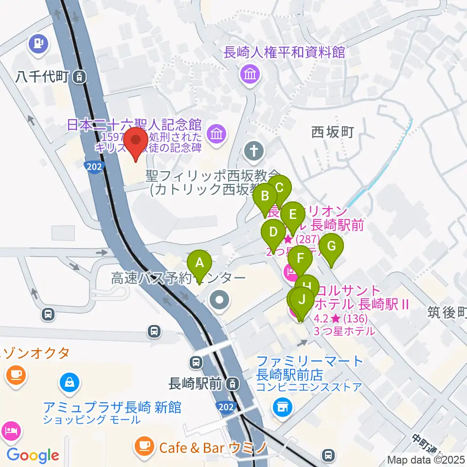 島村楽器 長崎駅前店周辺のホテル一覧地図