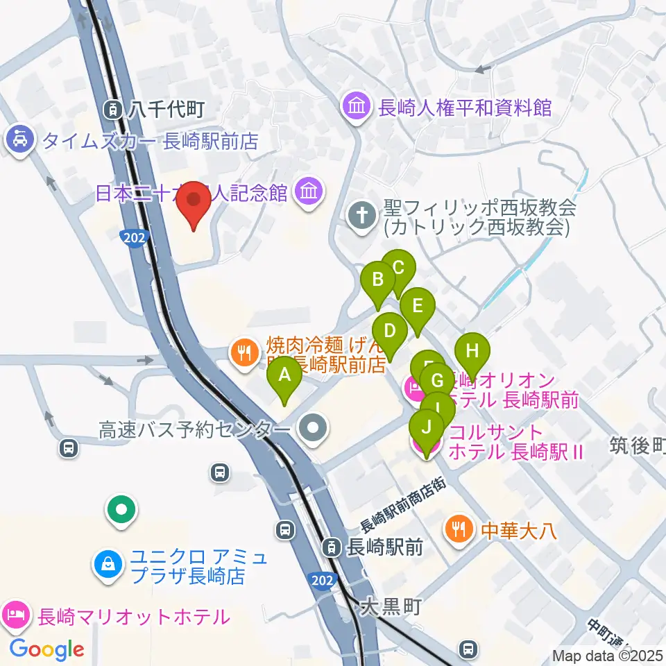 島村楽器 長崎駅前店周辺のホテル一覧地図