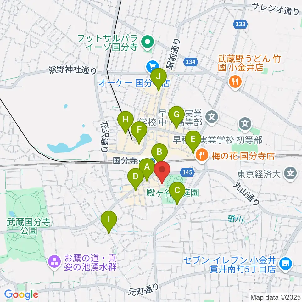 国分寺ラバーソウル周辺のホテル一覧地図