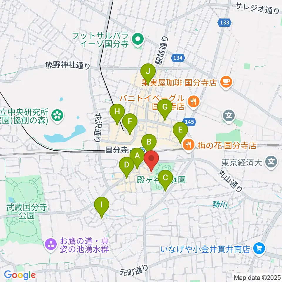 国分寺ラバーソウル周辺のホテル一覧地図