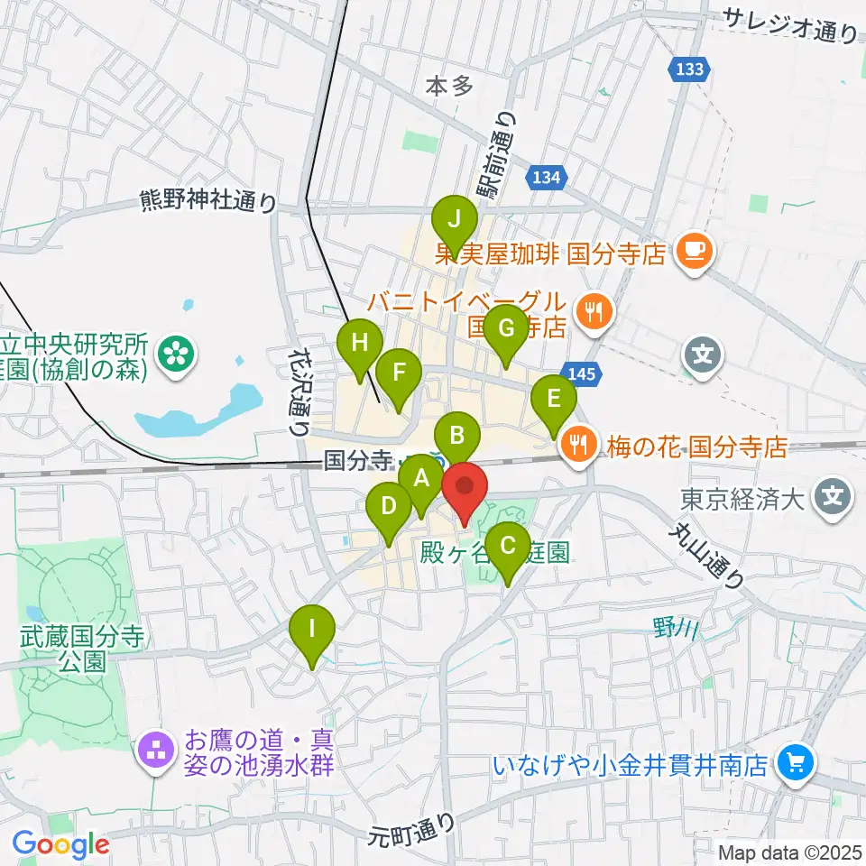 国分寺ラバーソウル周辺のホテル一覧地図