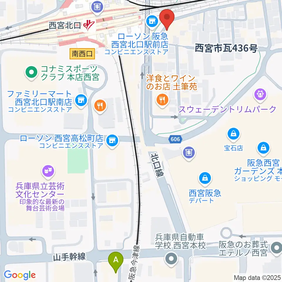 新響楽器 西宮北口オーパス店周辺のホテル一覧地図