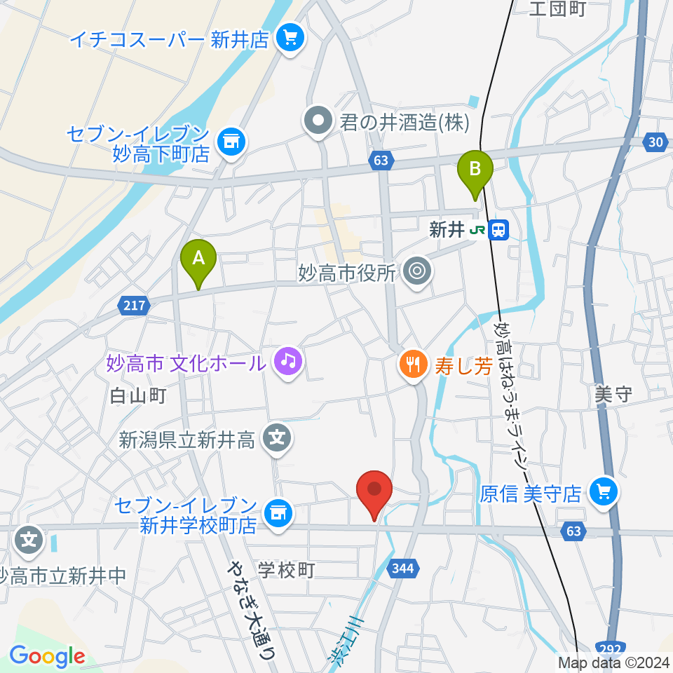 FMみょうこう周辺のホテル一覧地図