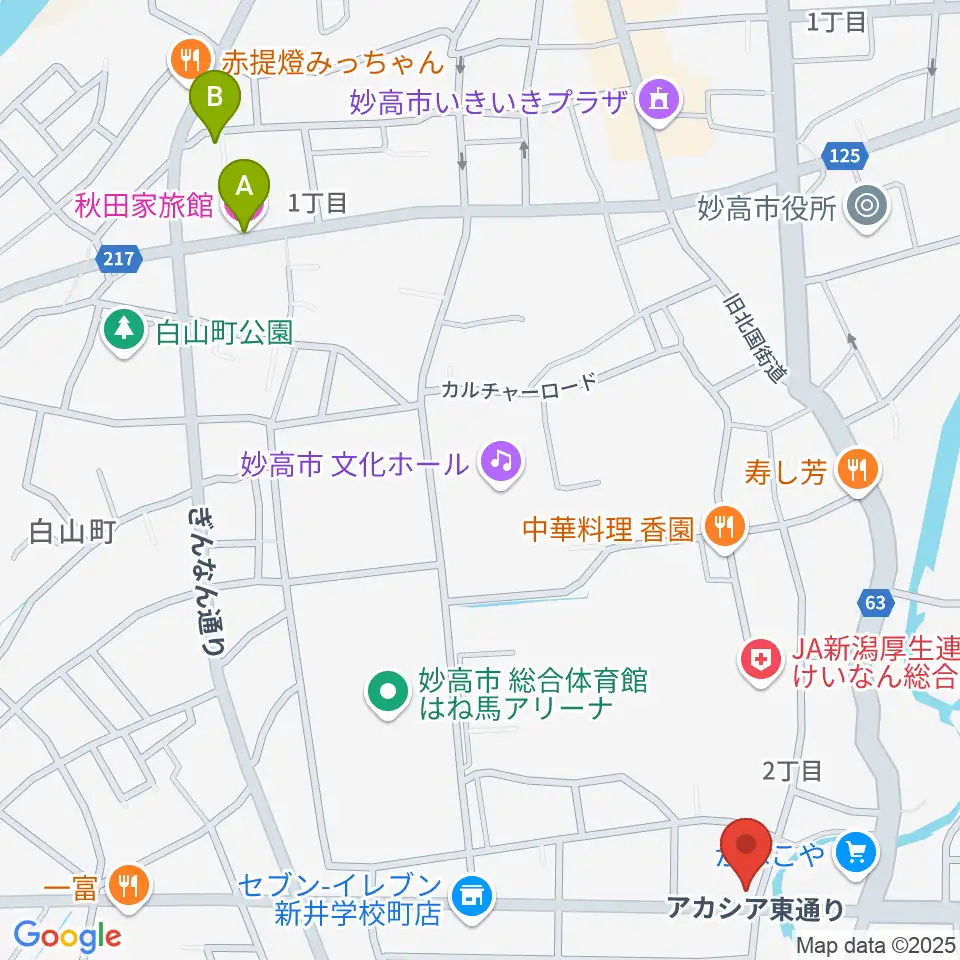 FMみょうこう周辺のホテル一覧地図