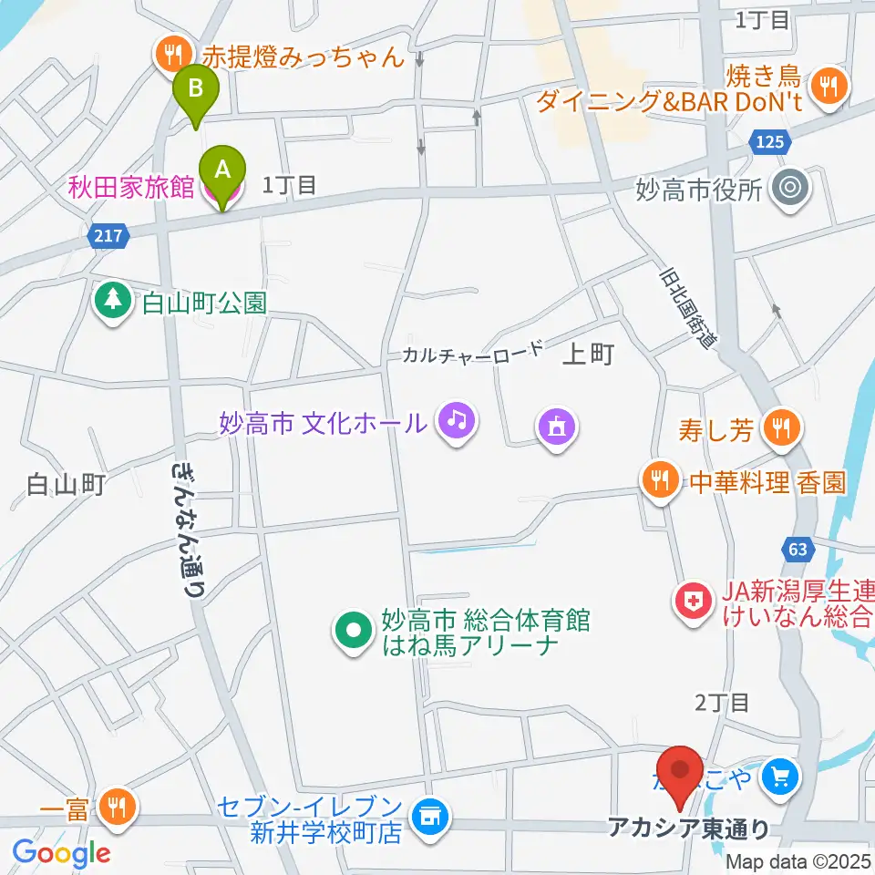 FMみょうこう周辺のホテル一覧地図