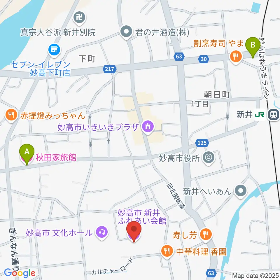 新井ふれあい会館周辺のホテル一覧地図