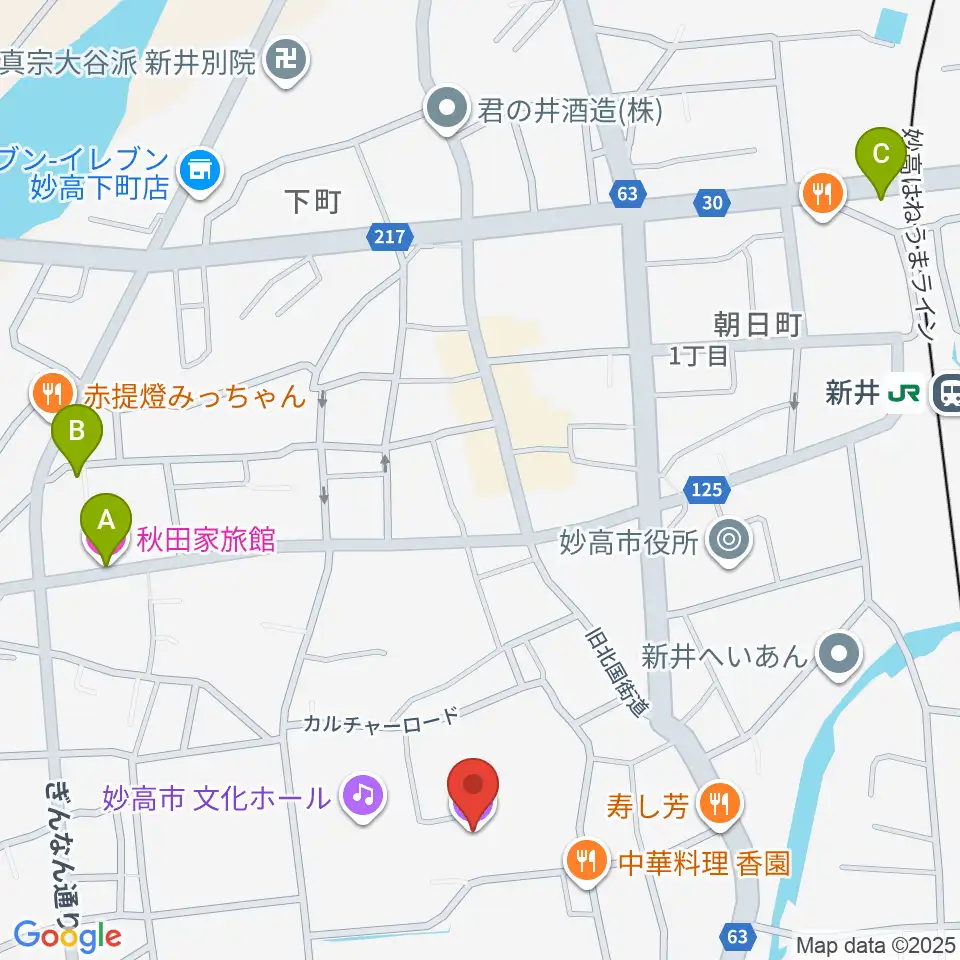 新井ふれあい会館周辺のホテル一覧地図