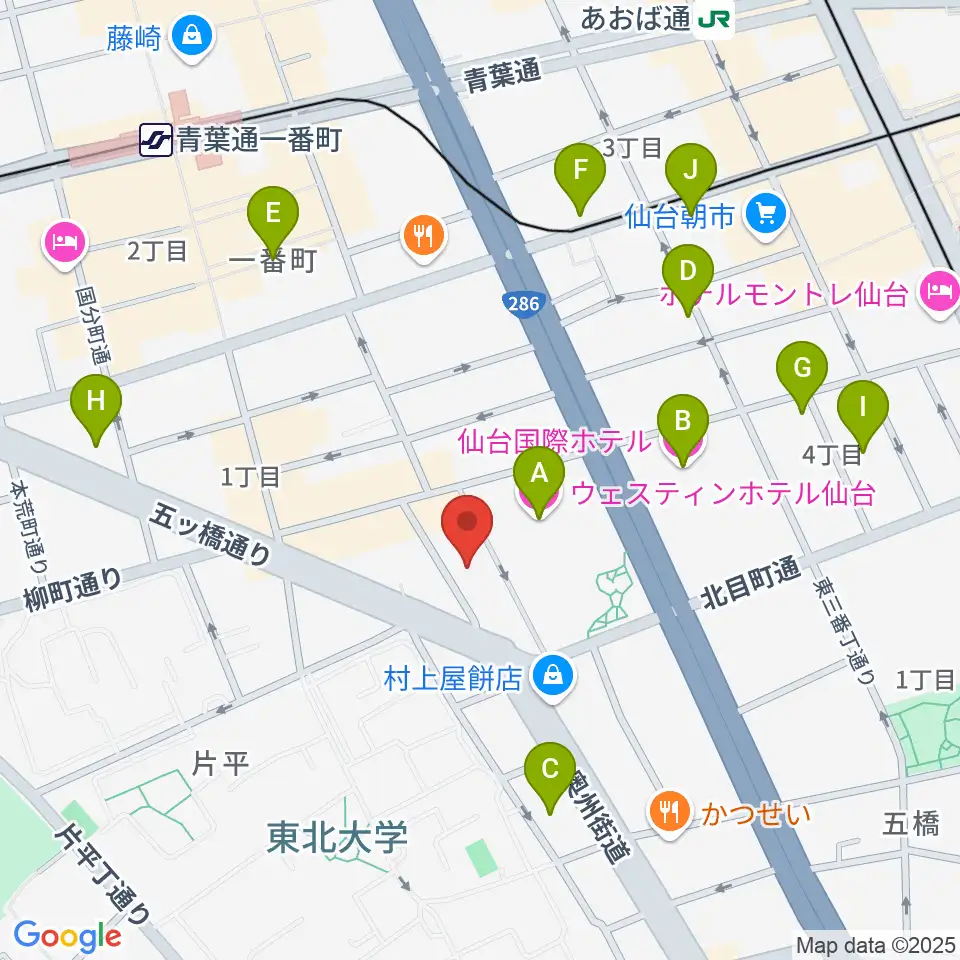 仙台BARTAKE周辺のホテル一覧地図