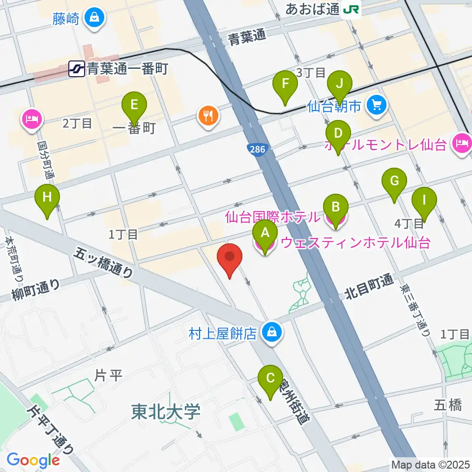 仙台BARTAKE周辺のホテル一覧地図