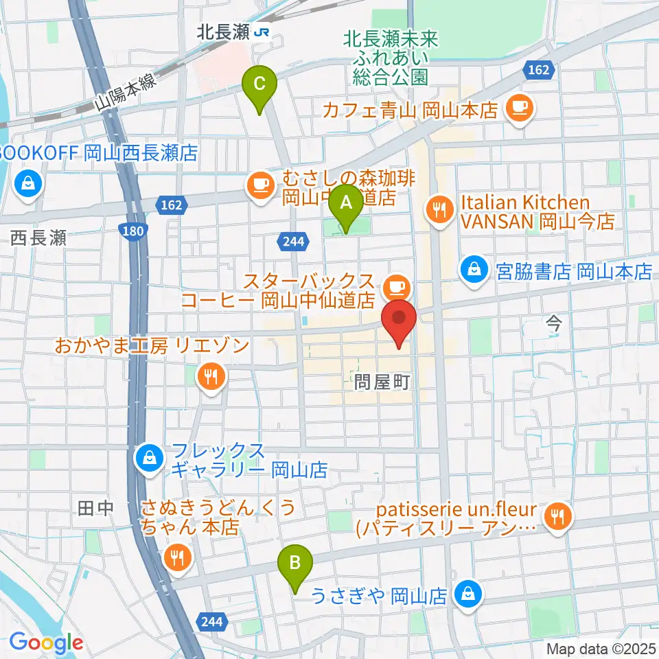 グレースハープ岡山店周辺のホテル一覧地図