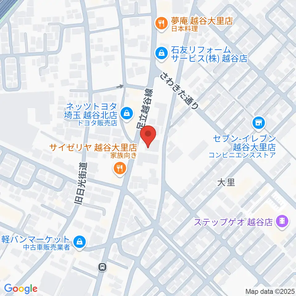 ハイヴ越谷ピアノ教室周辺のホテル一覧地図