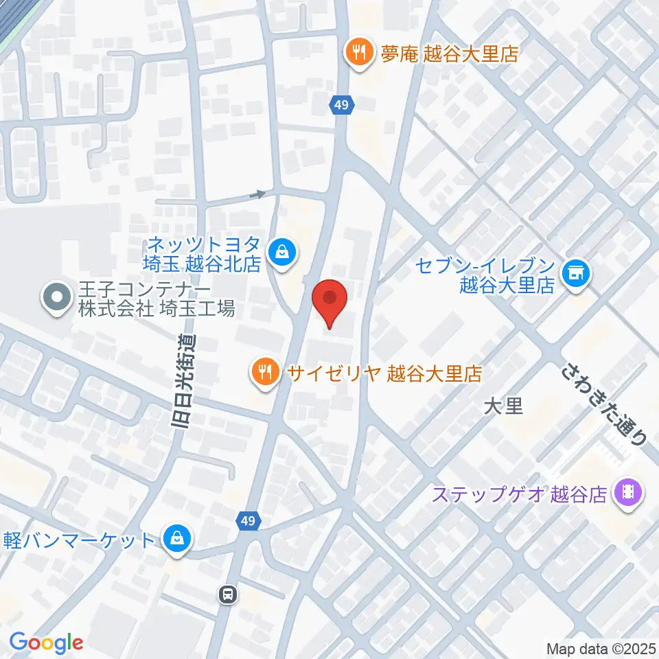 ハイヴ越谷ピアノ教室周辺のホテル一覧地図