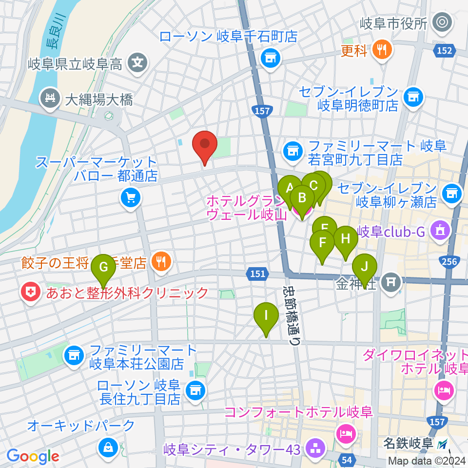 岐阜キングビスケット周辺のホテル一覧地図