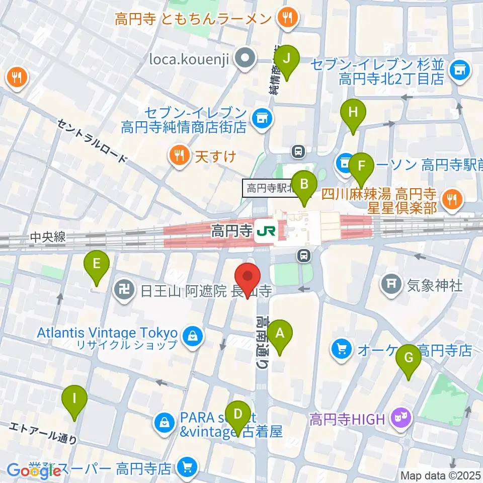 高円寺AG22周辺のホテル一覧地図