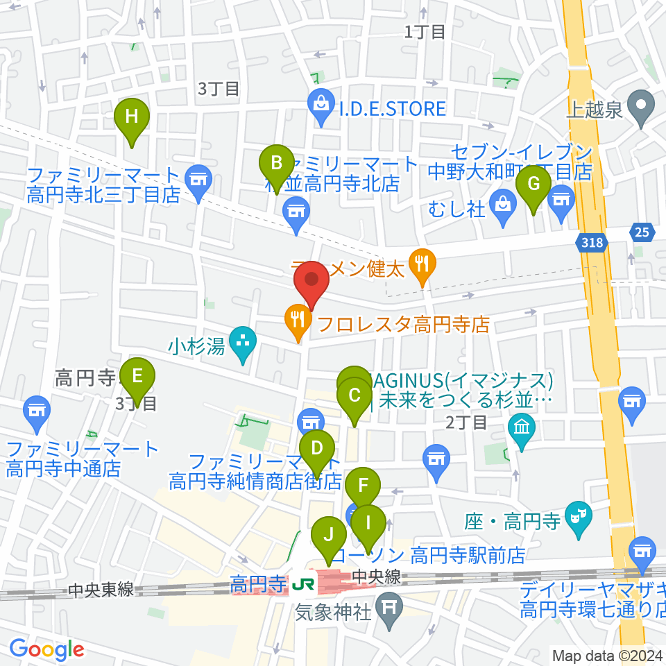 稲生座周辺のホテル一覧地図