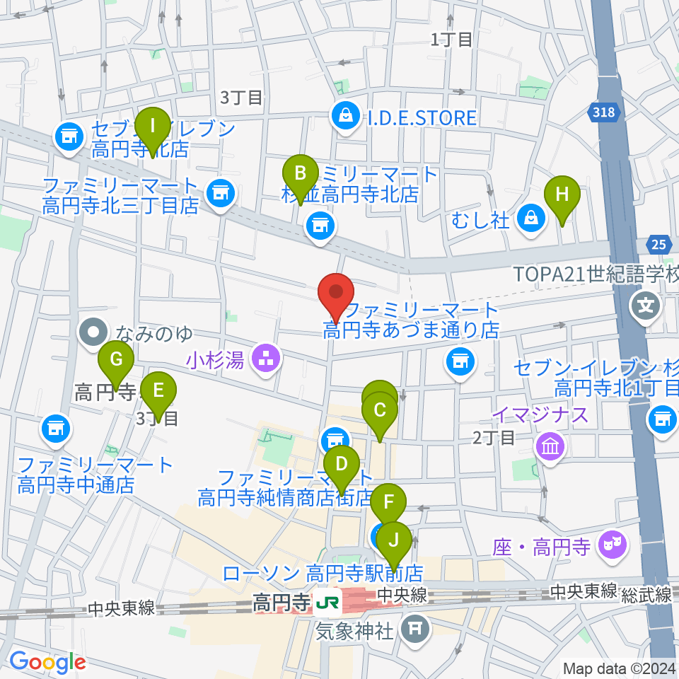 稲生座周辺のホテル一覧地図