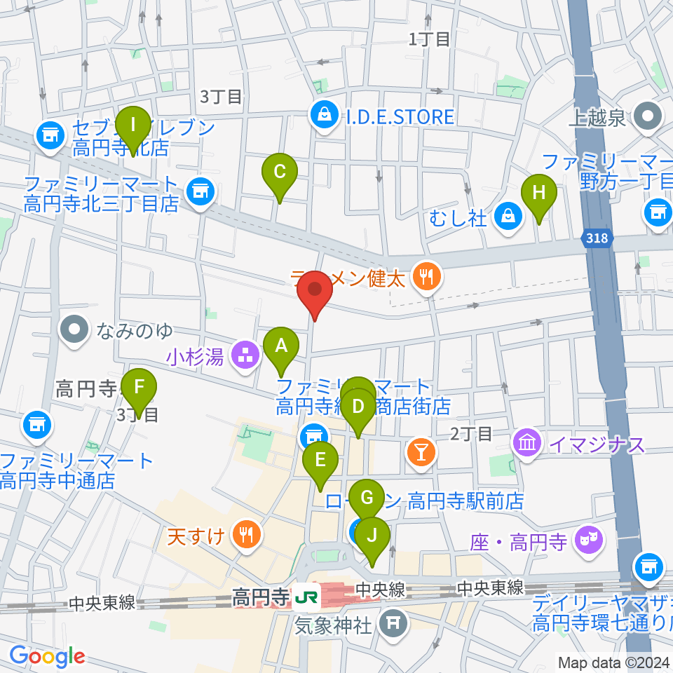 稲生座周辺のホテル一覧地図